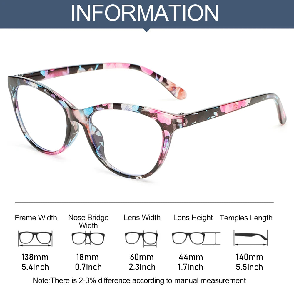 Print Flower Reading Glasses